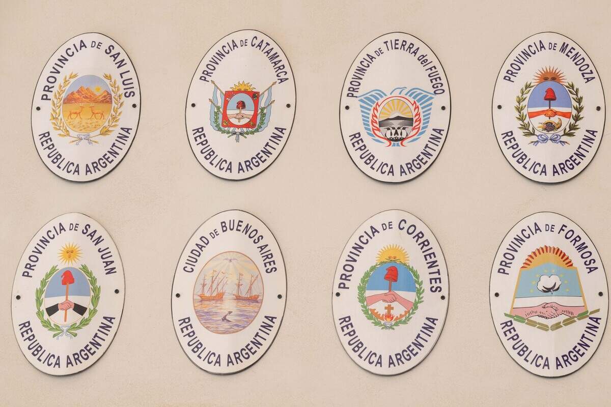 Signs representing different Argentinian provinces grace the walls at Piropos, on Tuesday, June 2, 2026, in Kansas City.