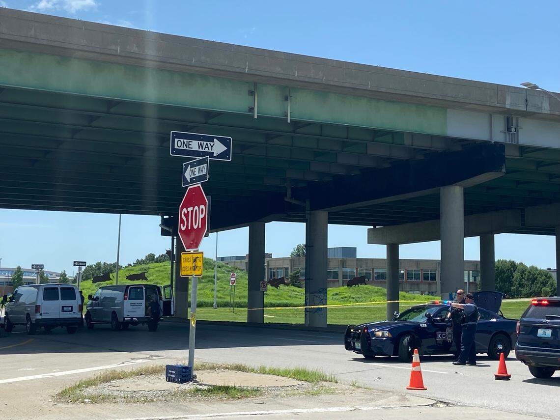 Kansas City police investigated a homicide Monday under an overpass near 12th and Genessee streets.
