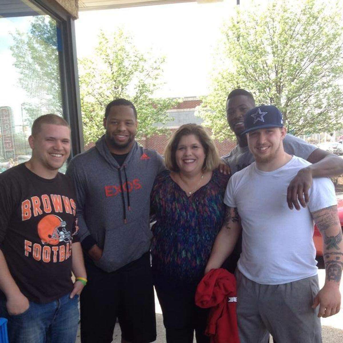 From left to right, Mother’s Day with the Andersons. Zach Anderson, Anthony Hitchens, Amy Anderson, Zach Anderson, James Washington and Chad Anderson.