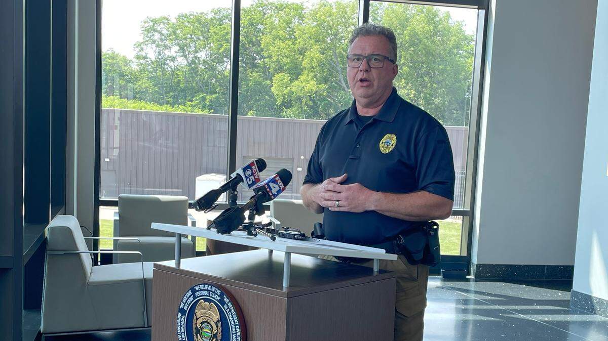 Lawrence Police Chief Rich Lockhart talked to the media Tuesday about three fentanyl overdoses that happened overnight Monday.