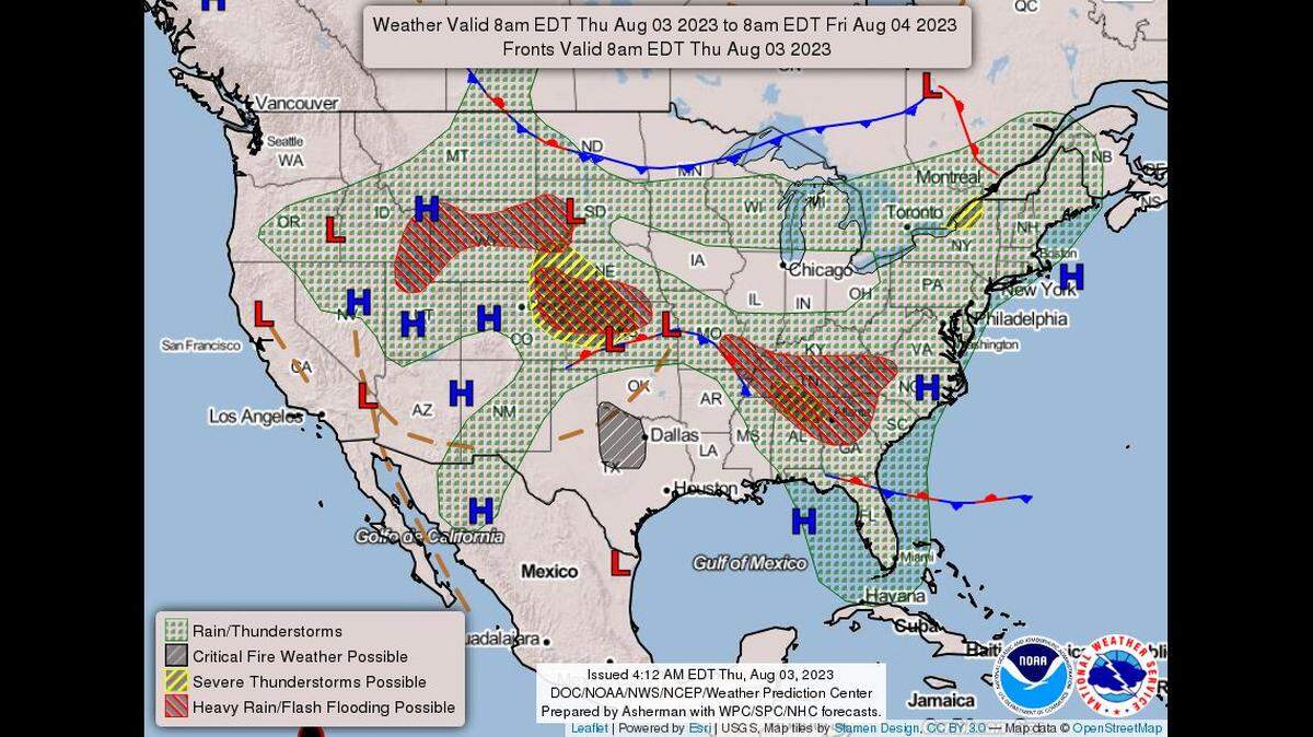 Heavy rains from scattered showers and thunderstorms were likely during the morning commute in Kansas City, according to the National Weather Service. Severe weather was not expected. Another round of storms is possible in the afternoon and evening south of U.S. 50 highway.