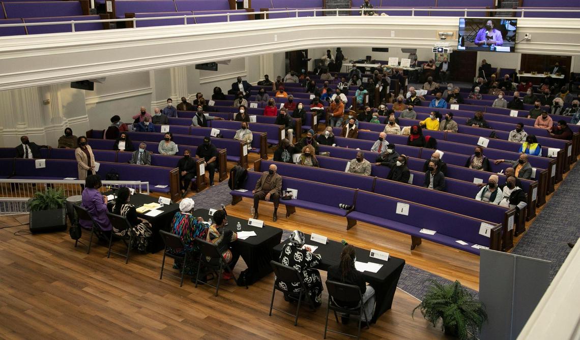 A community forum on reparations was held Monday at the Metropolitan Missionary Baptist Church on MLK Day. The forum was hosted by the Southern Christian Leadership Conference of Greater Kansas City.