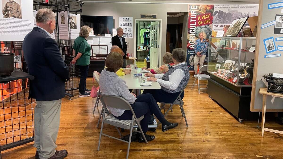 Family and friends gathered earlier this month at the formal dedication of the W. Ferrell Shuck Journal Room at the Lee’s Summit History Museum. Shuck was the longtime publisher of the Lee’s Summit Journal. The room includes several awards presented to Shuck, as well as bound copies of the newspaper editions. The room is open to the public by appointment.