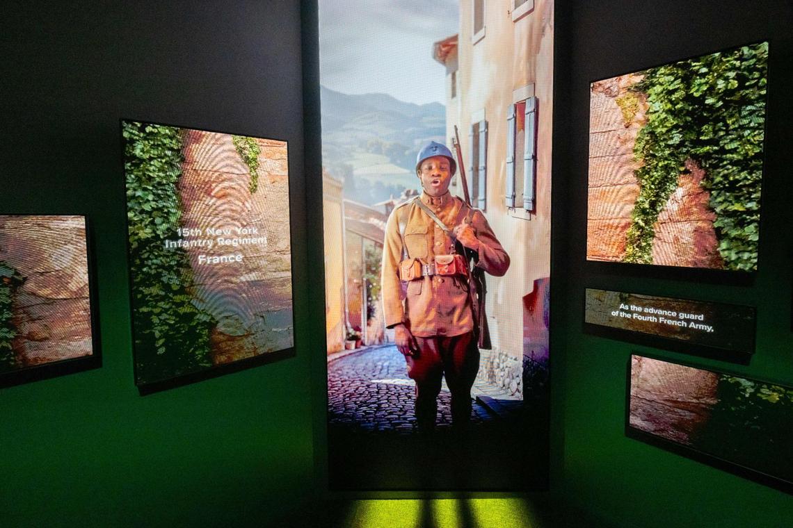 A first hand account from WWI soldier Melville Miller, is reenacted by an actor in Encounters, a new exhibit at the World War I Museum and Memorial, opened to the media for a sneak peak ahead of Memorial Day.