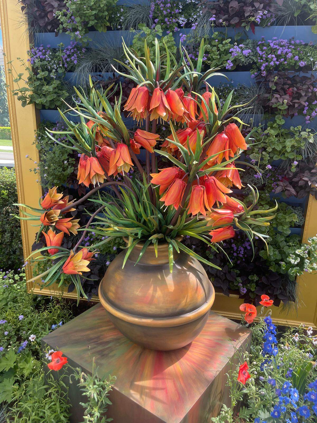 Imperial fritillaries by Amie Jacobsen on display in the New York Botanical Garden