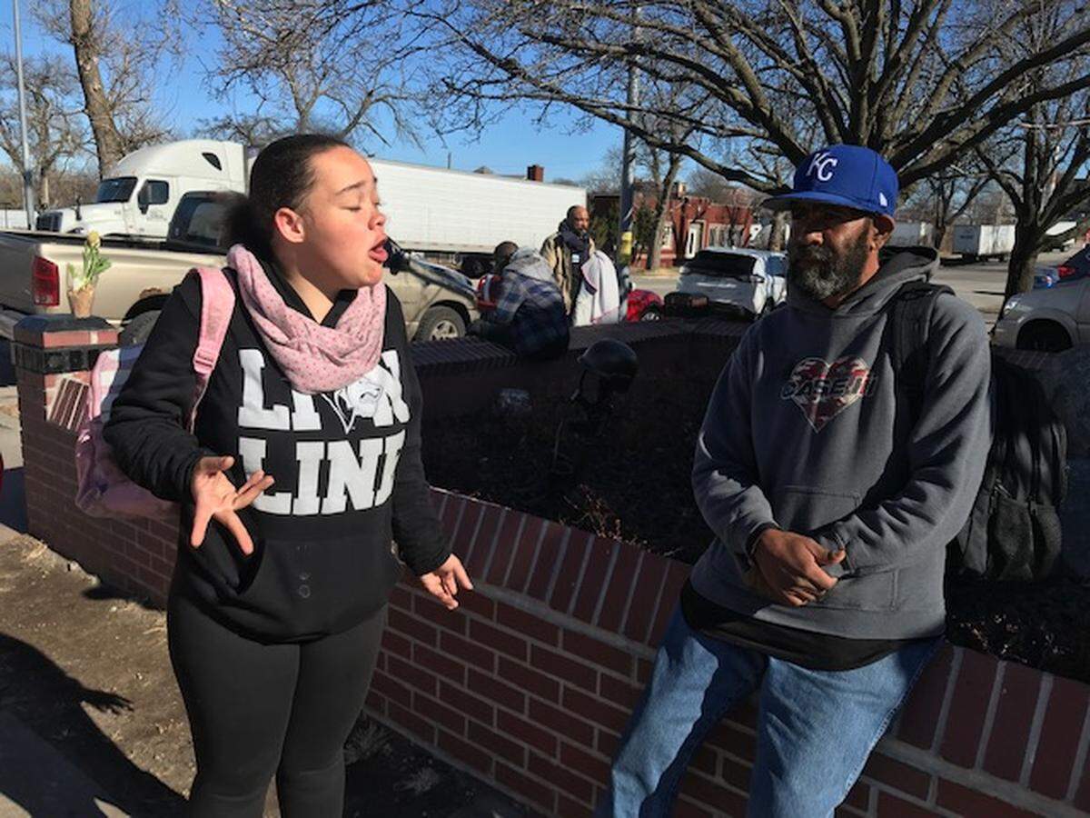Kira Washington, 21, left, has been without a home for five years, as has Michael Johnson, 48, right.