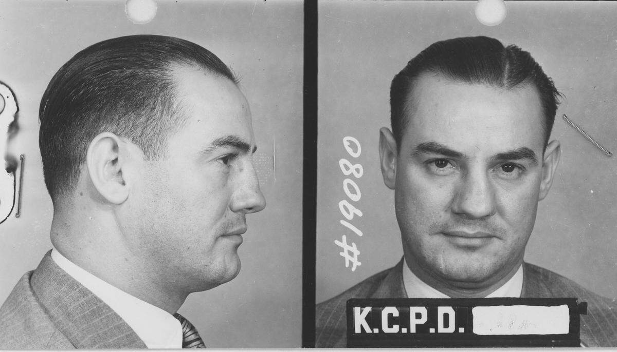 Mugshot of Charles Binaggio, ca. 1940s. National Archives at Washington, D.C. The Pendergast Years.