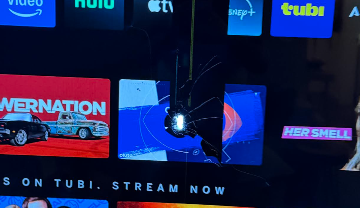 The bullet shot into Chavez’s apartment ricocheted off the floor, hit the entertainment center and entered her TV.