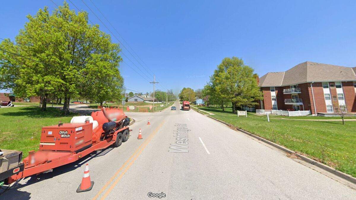 A woman died at a hospital after being stabbed multiple times Thursday evening near a nursing home in Raytown, police said. This Google Maps Street View image of the area is from 2021.