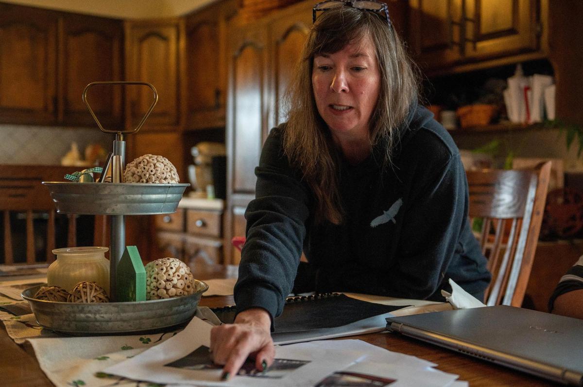 Kara Luginbill-Smith shares photos of her surveillance home camera on March 7 in Easton. The photos showed a red industrial truck driving passed her home.