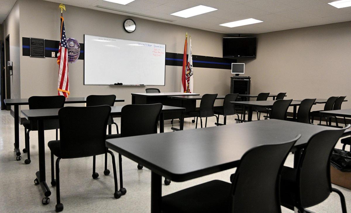 This squad briefing room was refurbished and “reconfigured.” Residents and officials are questioning how three Independence police officers received hundreds of thousands of dollars in overtime pay for remodeling work at police headquarters. The city of Independence is reviewing police practices.