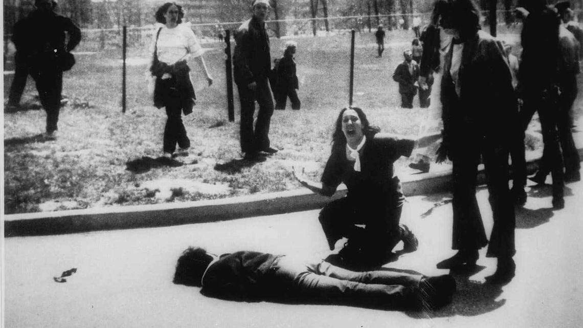 Mary Ann Vecchio, kneeling by the body of Jeffrey Miller, one of four protesters killed by National Guard troops on May 4, 1970, at Kent State University in Ohio. John Filo, then a student photographer, won a Pulitzer Prize for the image. “That picture hijacked my life,” says Mary Ann, now 65. “And 50 years later, I still haven’t really moved on.”
