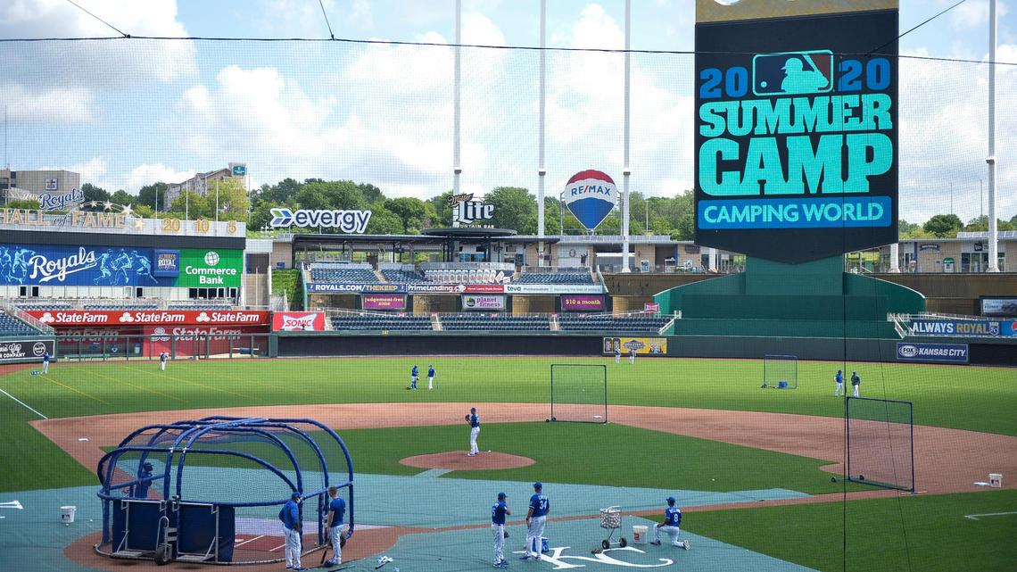 Royals spring training at Kauffman Stadium on Friday, July 3, 2020.