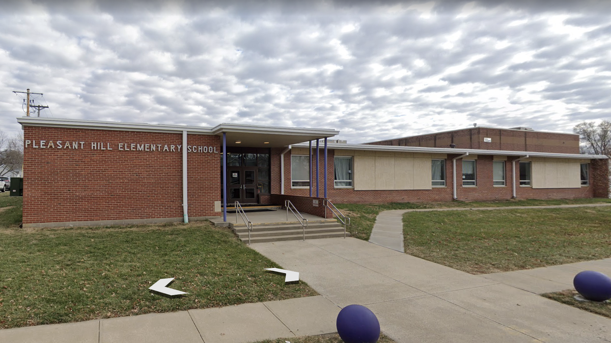 Pleasant Hill Elementary School in Plesant Hill, Missouri, as captured by Google Earth on April 11, 2021.