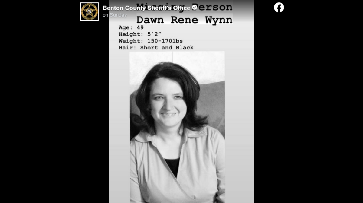 Dawn Wynn, a Missouri woman accused of killing her husband, has gone missing before a murder trial was set to begin, authorities say.
