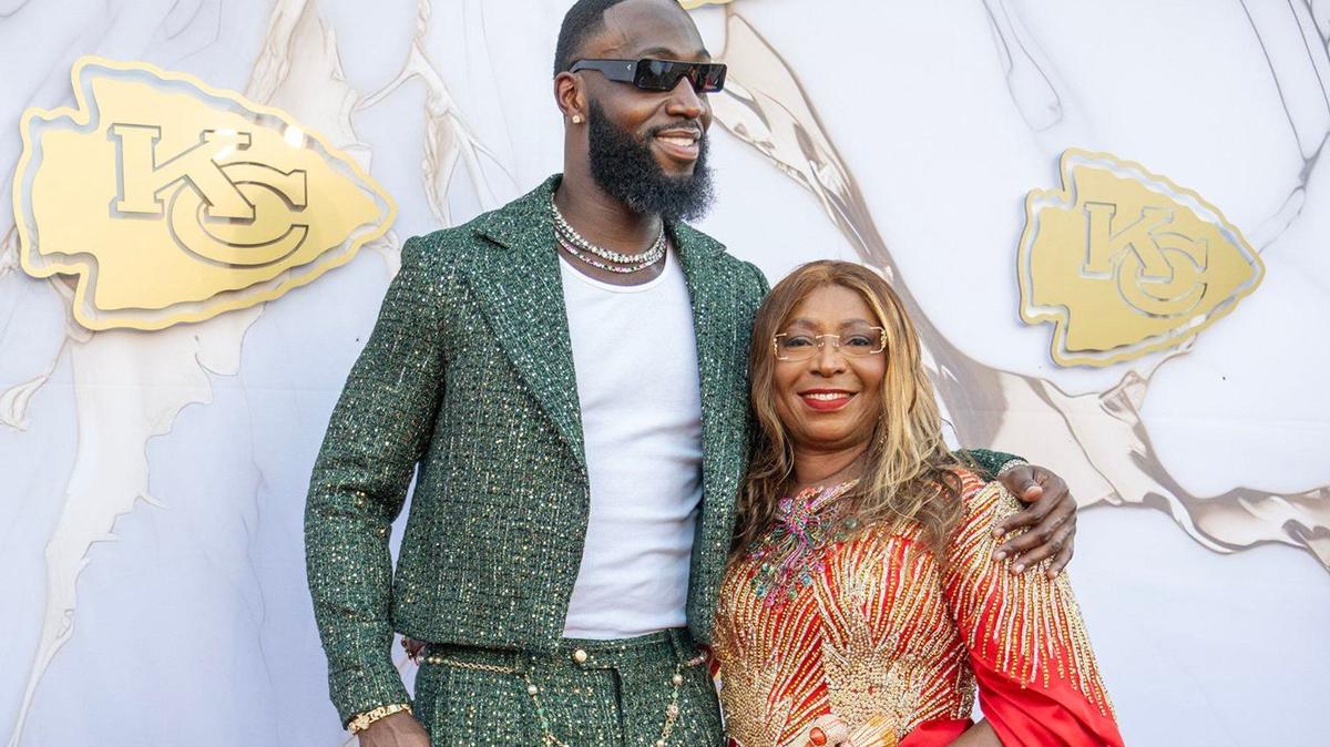 Chiefs defensive end Charles Omenihu walked the red carpet before the Super Bowl LVIII championship rings presentation event on Thursday, June 13, 2024, at The Nelson-Atkins Museum in Kansas City.