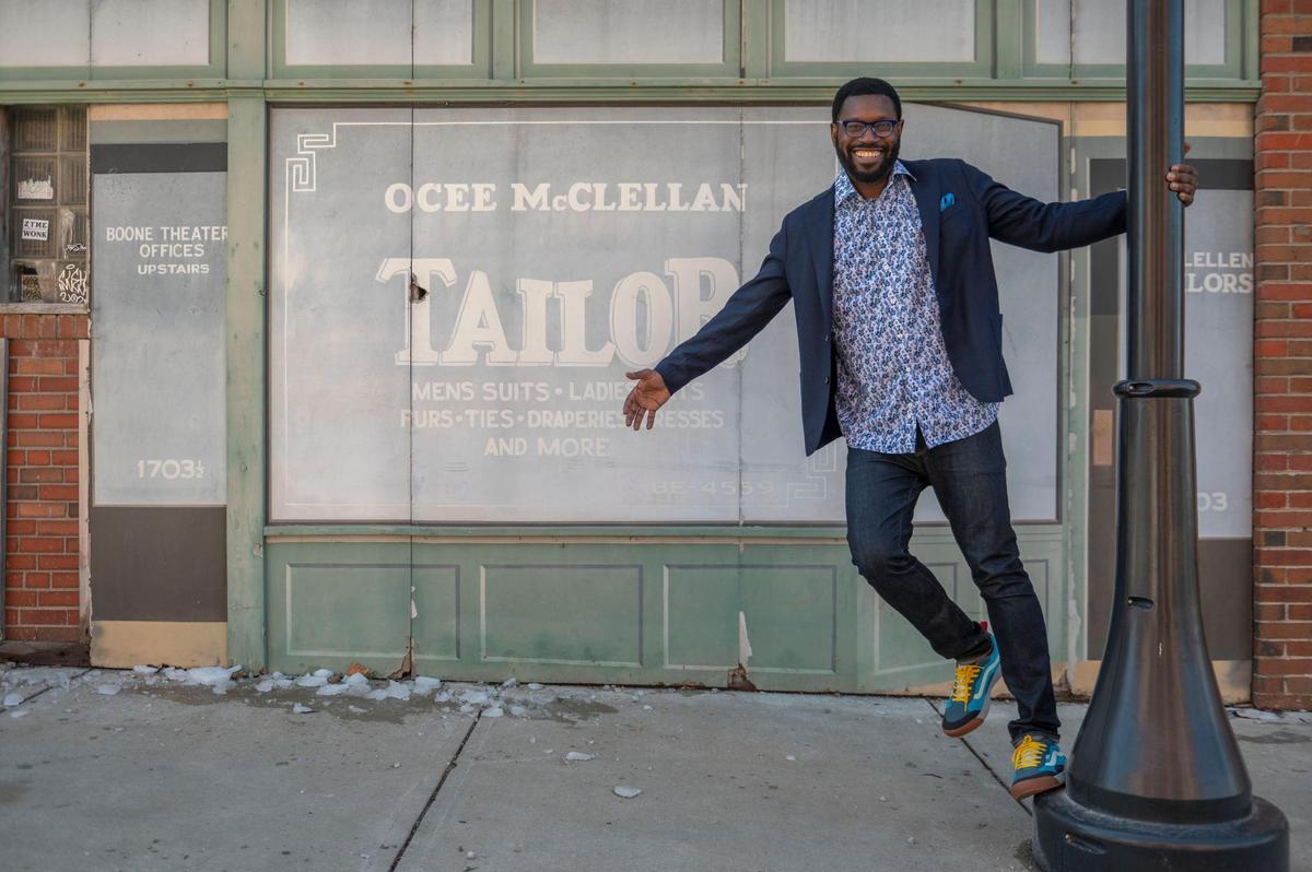 Shawn Edwards, outside Boone Theater, said the idea of a Black movie hall of fame had been “swimming in my head for a really, really long time.”