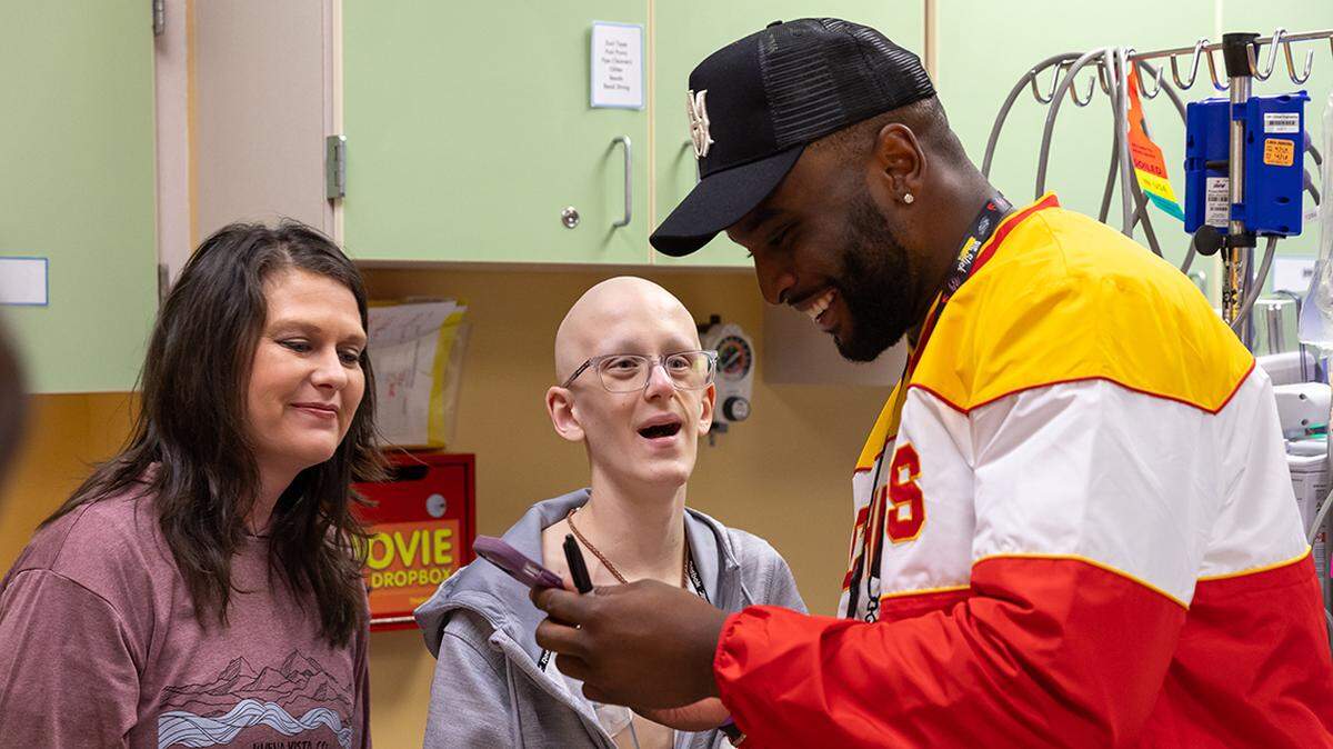 This second-year player visit brought joy and laughter to patients at Children’s Mercy Kansas City.