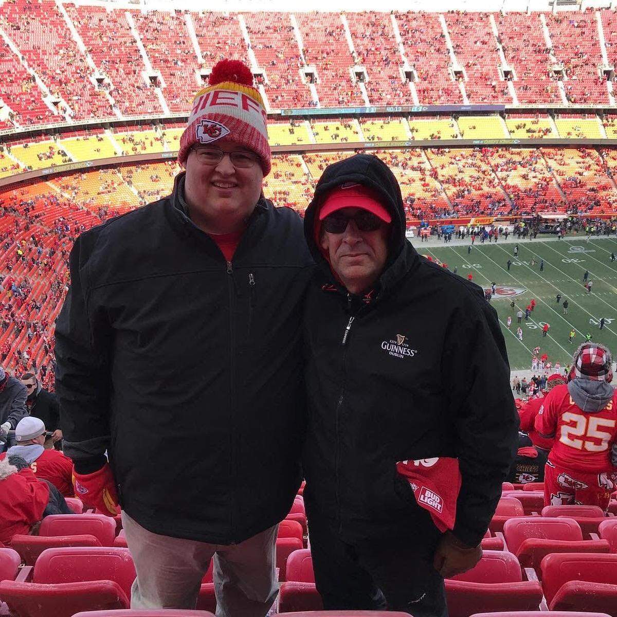 William Rice has kept this photo of the last Kansas City Chiefs game he attended with his father.