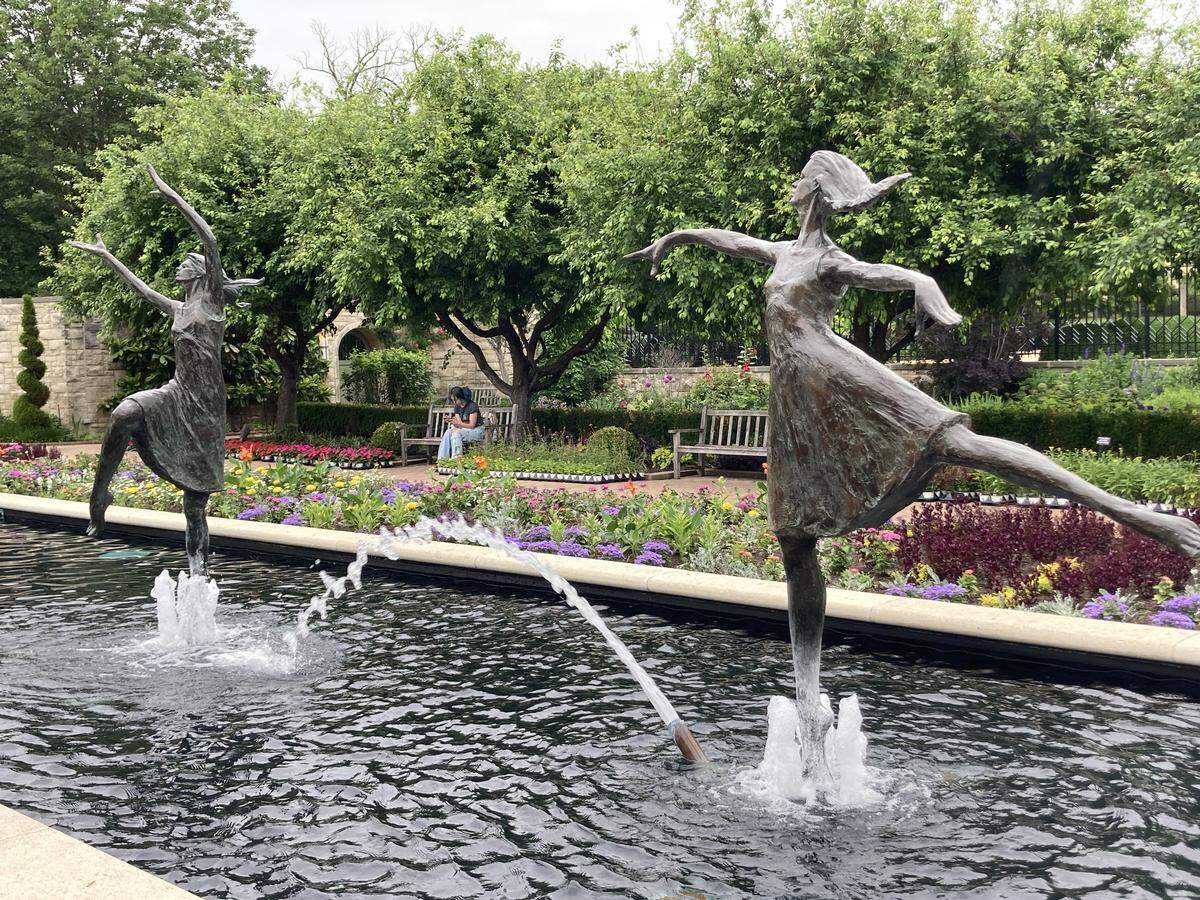 A fountain at the Ewing and Muriel Kauffman Memorial Garden, 4800 Rockhill Road.