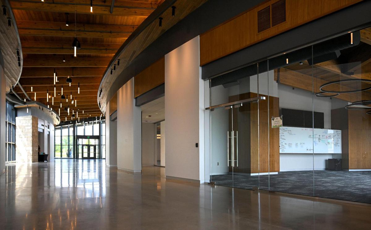 The new visitor center is built to accommodate social and business functions.