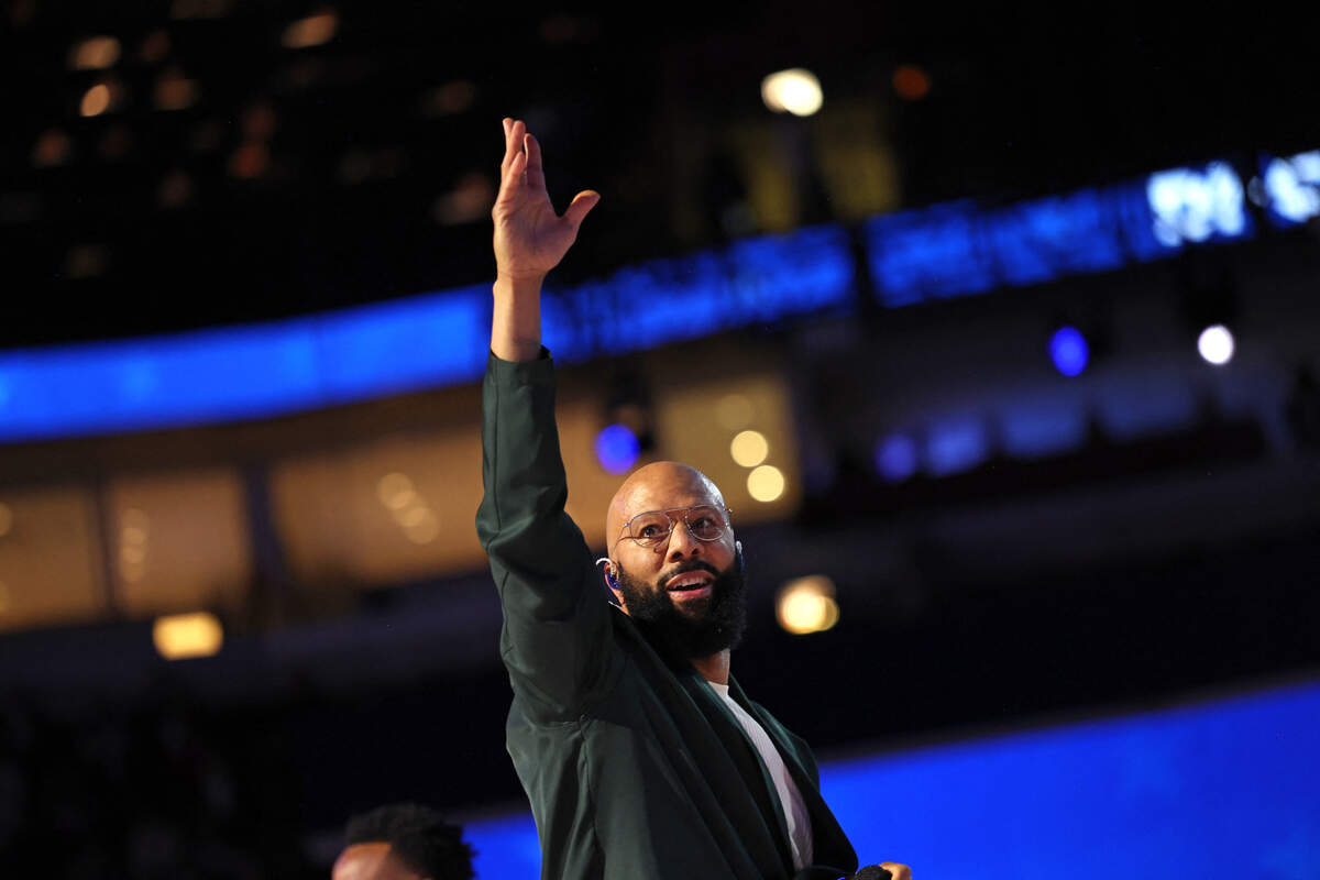 US rapper and actor Common performed at the Democratic National Convention in 2024. He is an outspoken activist and award-winning musical artist.