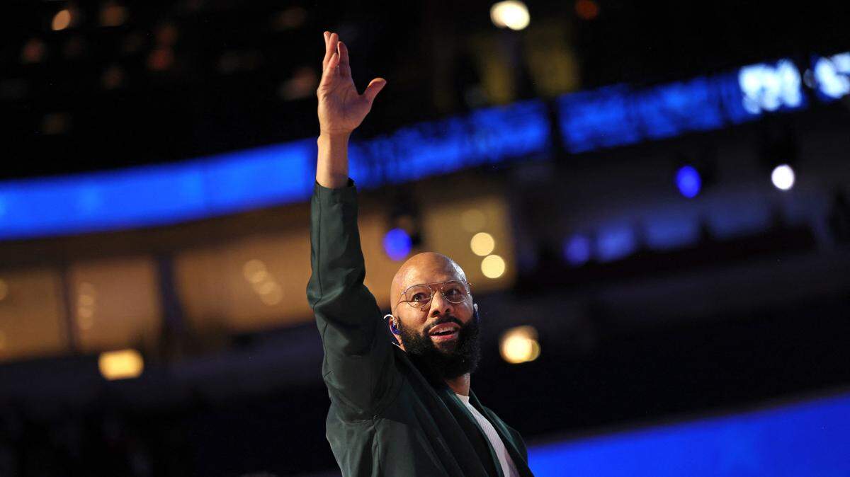 US rapper and actor Common performed at the Democratic National Convention in 2024. He is an outspoken activist and award-winning musical artist.