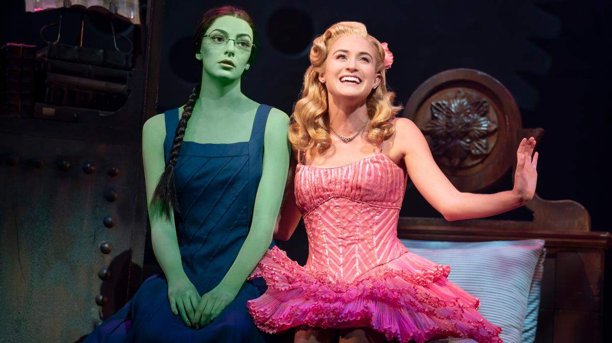 Talia Suskauer, left, and Allison Bailey star in the Broadway touring production of “Wicked,” Jan. 5-23 at the Music Hall.