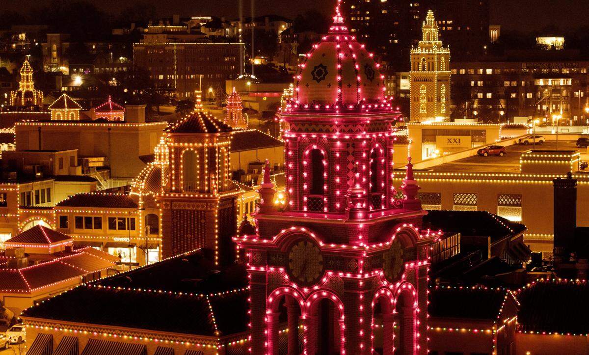 Christmas lights on the Country Club Plaza.