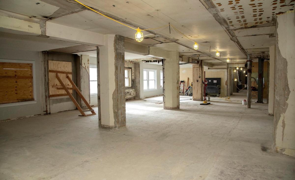 The fourth floor of the Aladdin hotel in downtown Kansas City is one of the floors that will be turned into apartments. The Aladdin, opened in 1925 and closed in 2022, is being converted into apartments and is scheduled to open in the Spring of 2026.