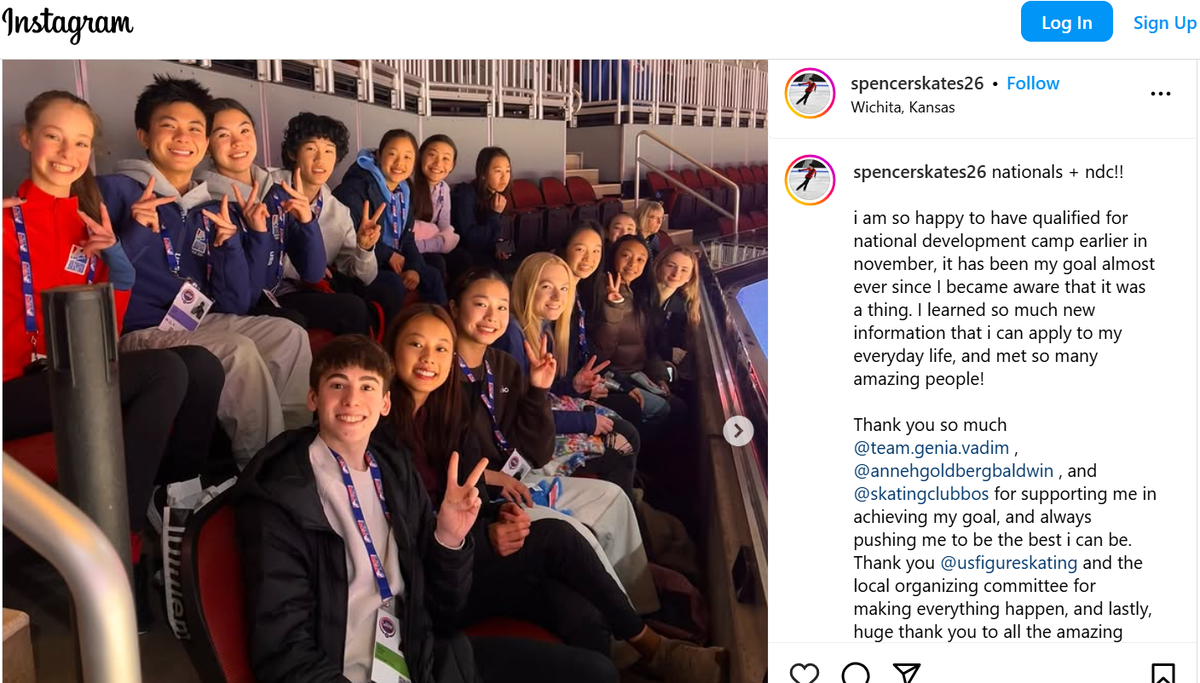 Screenshot from Spencer Lane’s Instagram account
