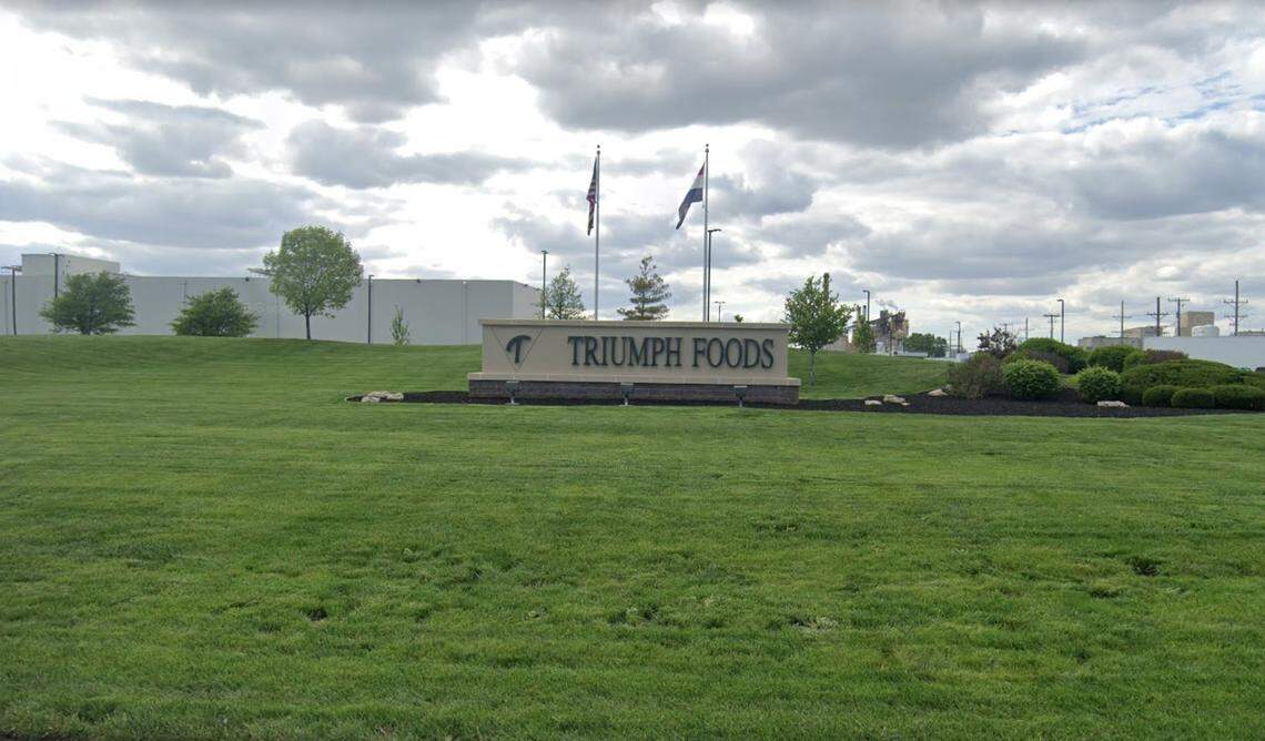Triumph Foods is located at 5302 Stockyards Expressway in St. Joseph, Missouri. This is a Google Maps view of the plant from 2019.