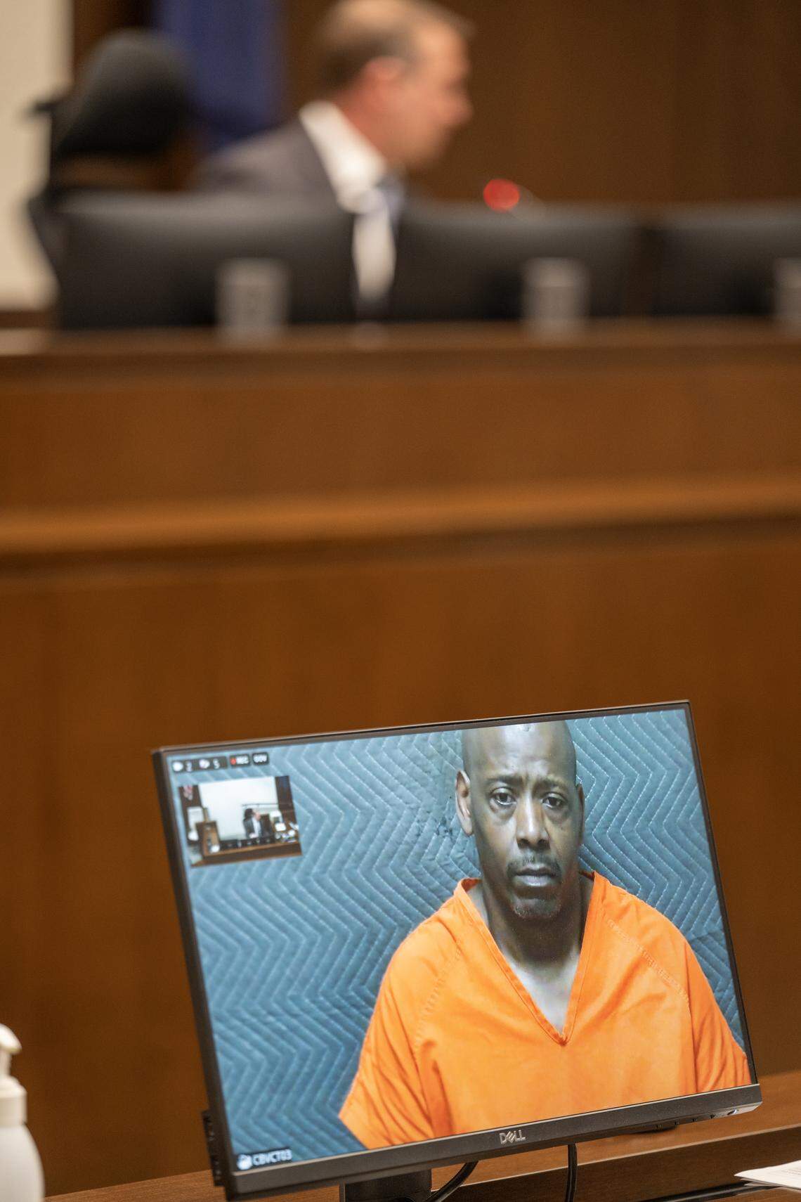 Dave Merritt, the defensive backs coach with the Kansas City Chiefs, has been charged with misdemeanor domestic battery and appears in court before Judge Wayne Smith via Zoom at the Johnson County Courthouse on Thursday, April 23, 2026.