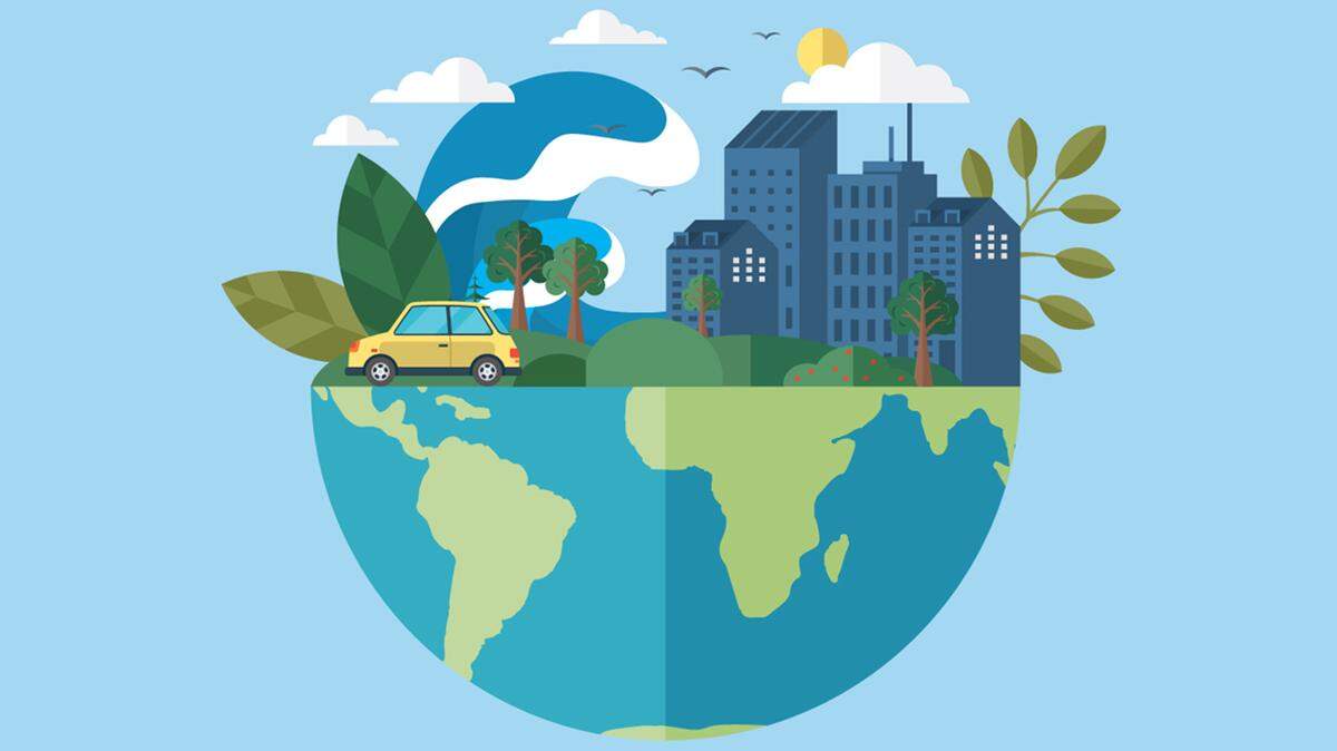 earth day environment infrastructure illustration
