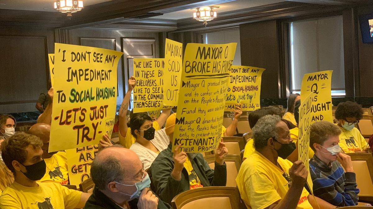 KC Tenants leader testified on Mayor Quinton Lucas’ housing trust fund proposal on Oct. 20, 2021.