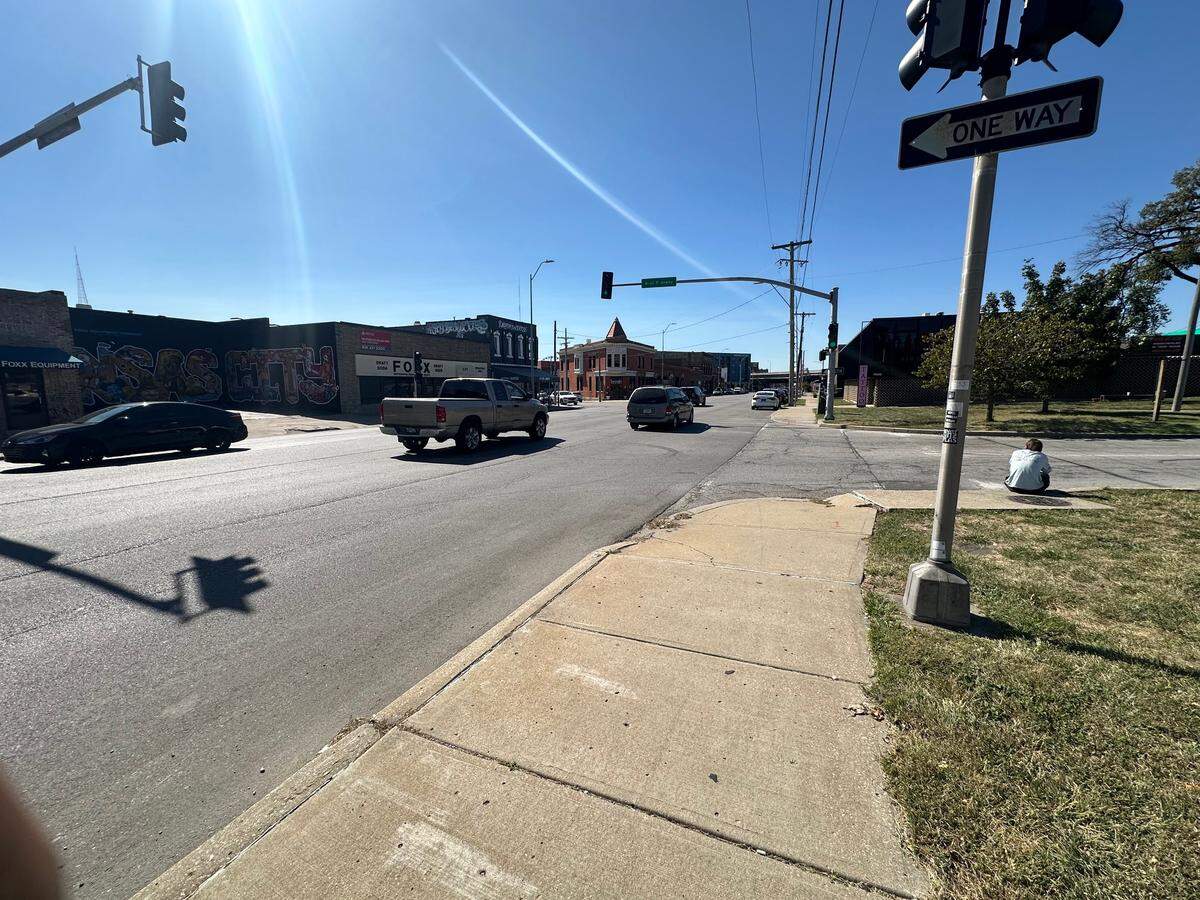A crosswalk without a light in the Westside neighborhood