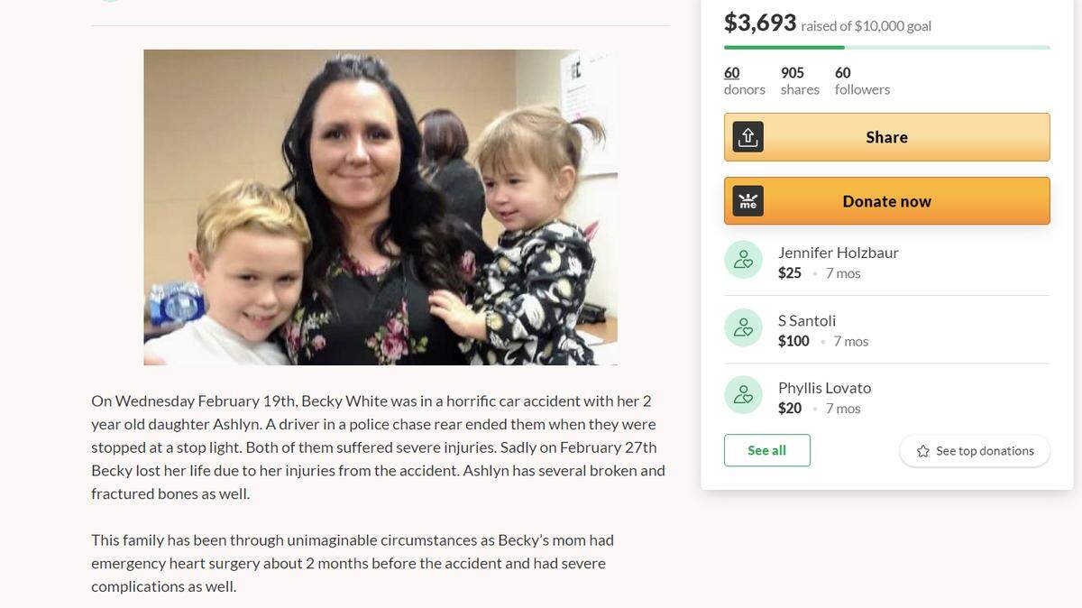 A&nbsp;gofundme fundraising page&nbsp;was set up on behalf of Rebecca White to raise money to cover funeral and medical expenses as well as create a fund for her children.