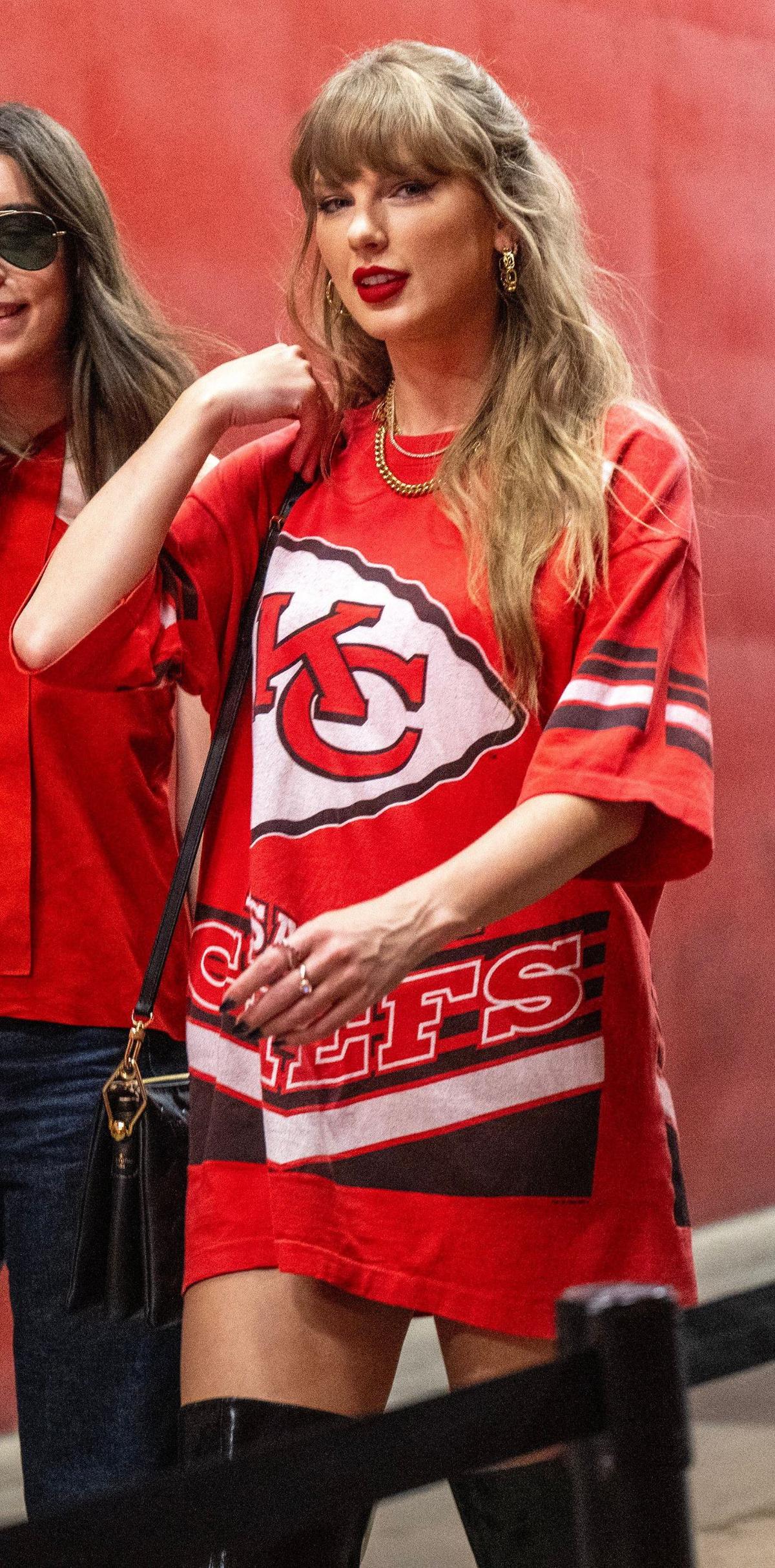 Pop star Taylor Swift walks down through a tunnel to attend an NFL game between the Kansas City Chiefs and the Cincinnati Bengals on Thursday, Sept. 5, 2024 at GEHA Field at Arrowhead Stadium.