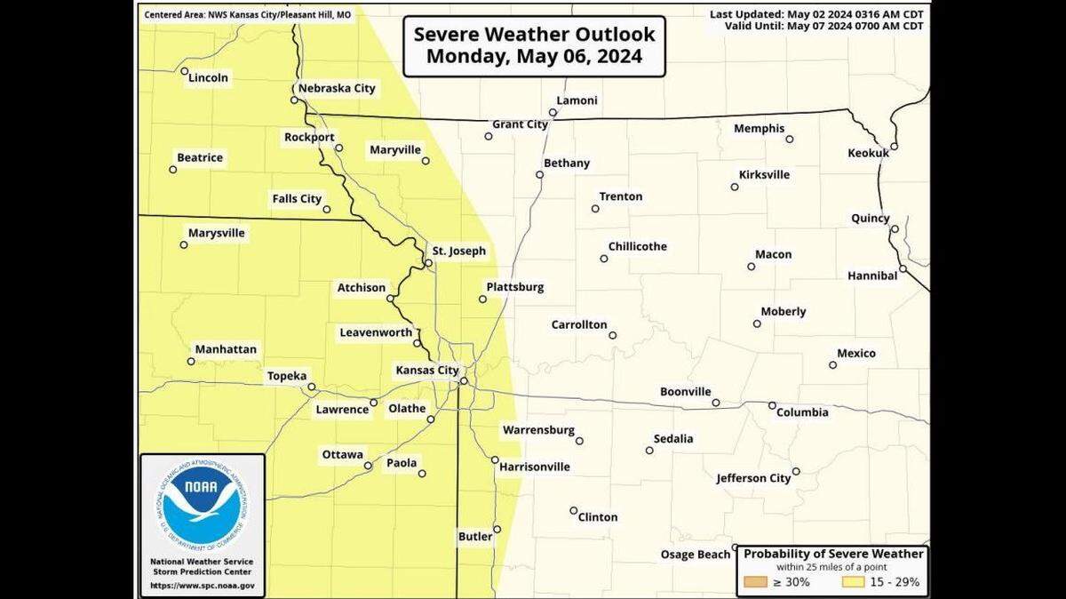 Severe weather will be possible on Monday with the possibility of heavy rains, strong winds, large hail and tornadoes. The National Weather Service is urging people to keep an eye on the forecast this weekend to prepare for the severe weather.