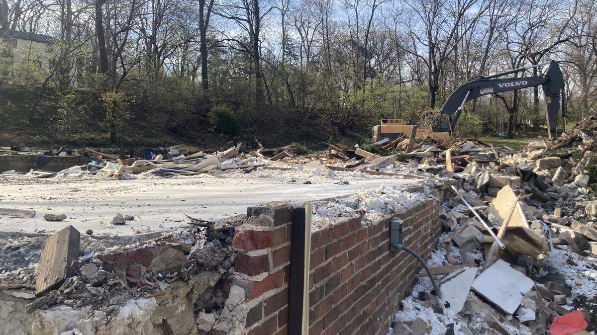 In the 5200 block of Mercier Street in Sunset Hill, a 1930 Tudor-style home, valued at $1.3 million, has been demolished to make room for a new build.