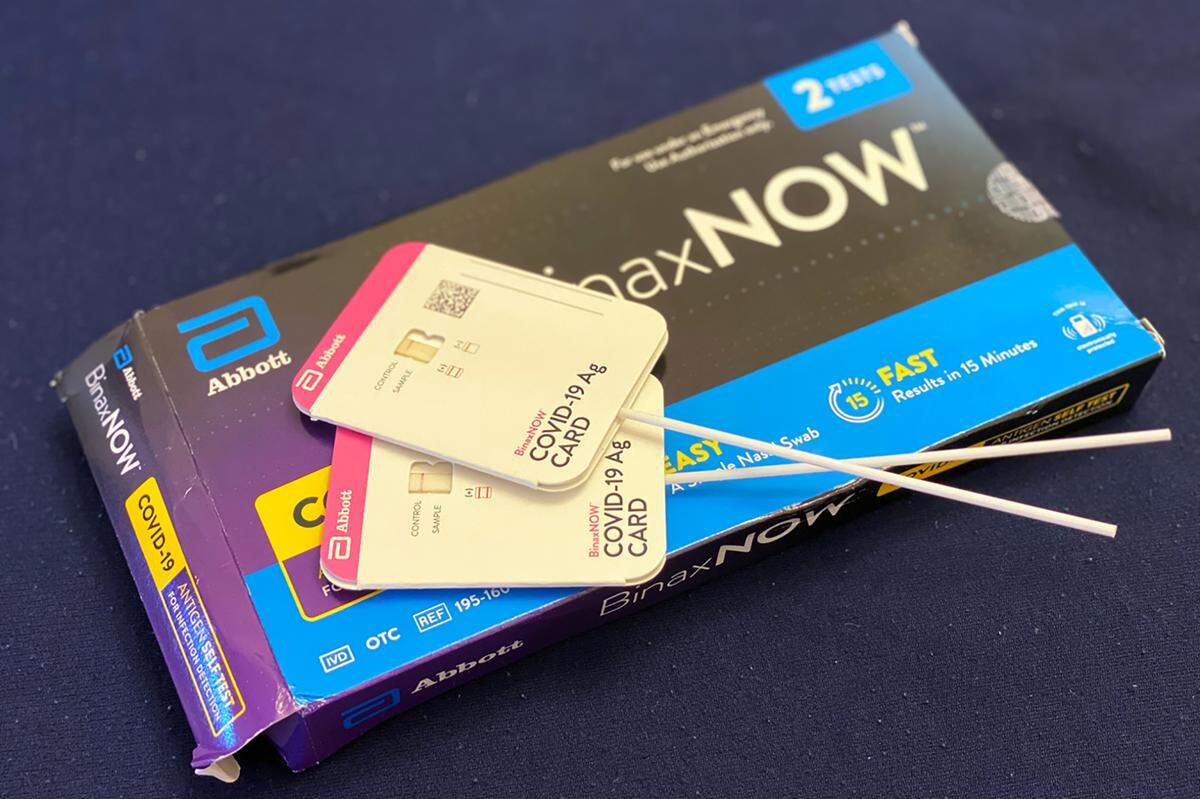 BinaxNOW, an at-home COVID-19 test made by Abbott Laboratories, is in high demand as interest in rapid tests grows. Abbott is ramping up production and expects to make tens of millions more tests available over the coming weeks.