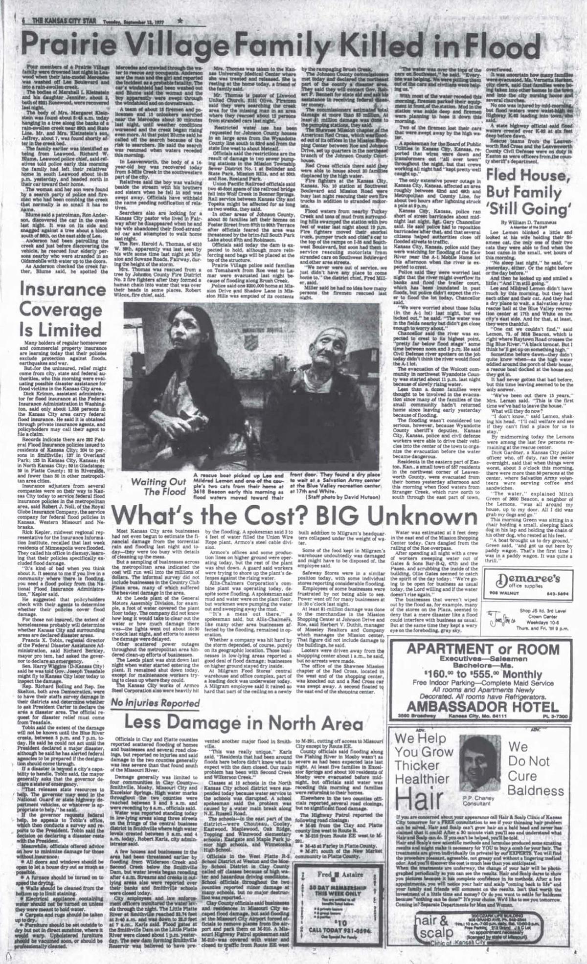 On Sept. 13, 1977, The Star gave more coverage to the death of a Prairie Village family and even residents who had cats that fled, than to Black communities to the east.