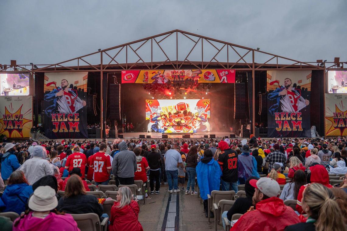 Fans attend Kelce Jam at the Azura Ampitheater on Friday, April 28, 2023, in Bonner Springs.