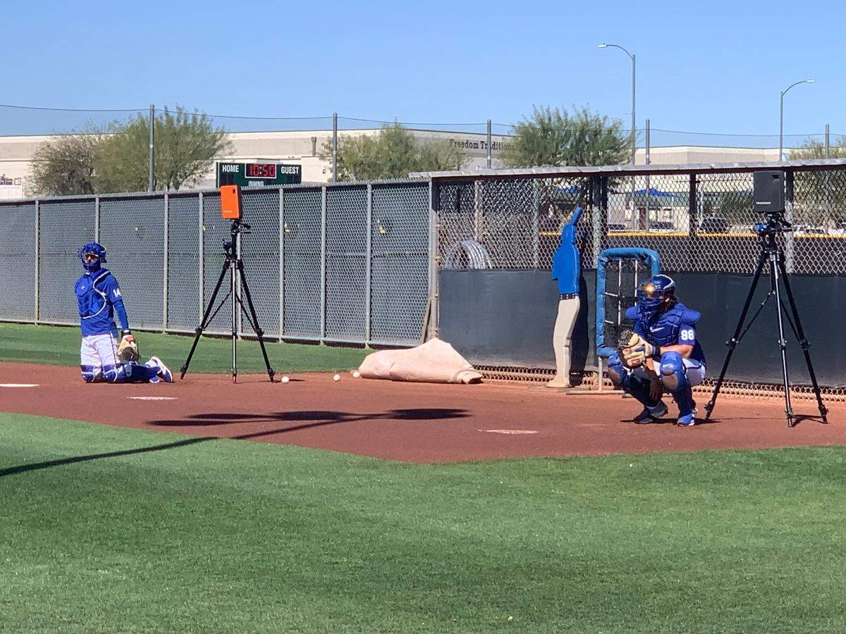 A look at the TrackMan camera used at the Kansas City Royals spring training complex in Surprise, Arizona.