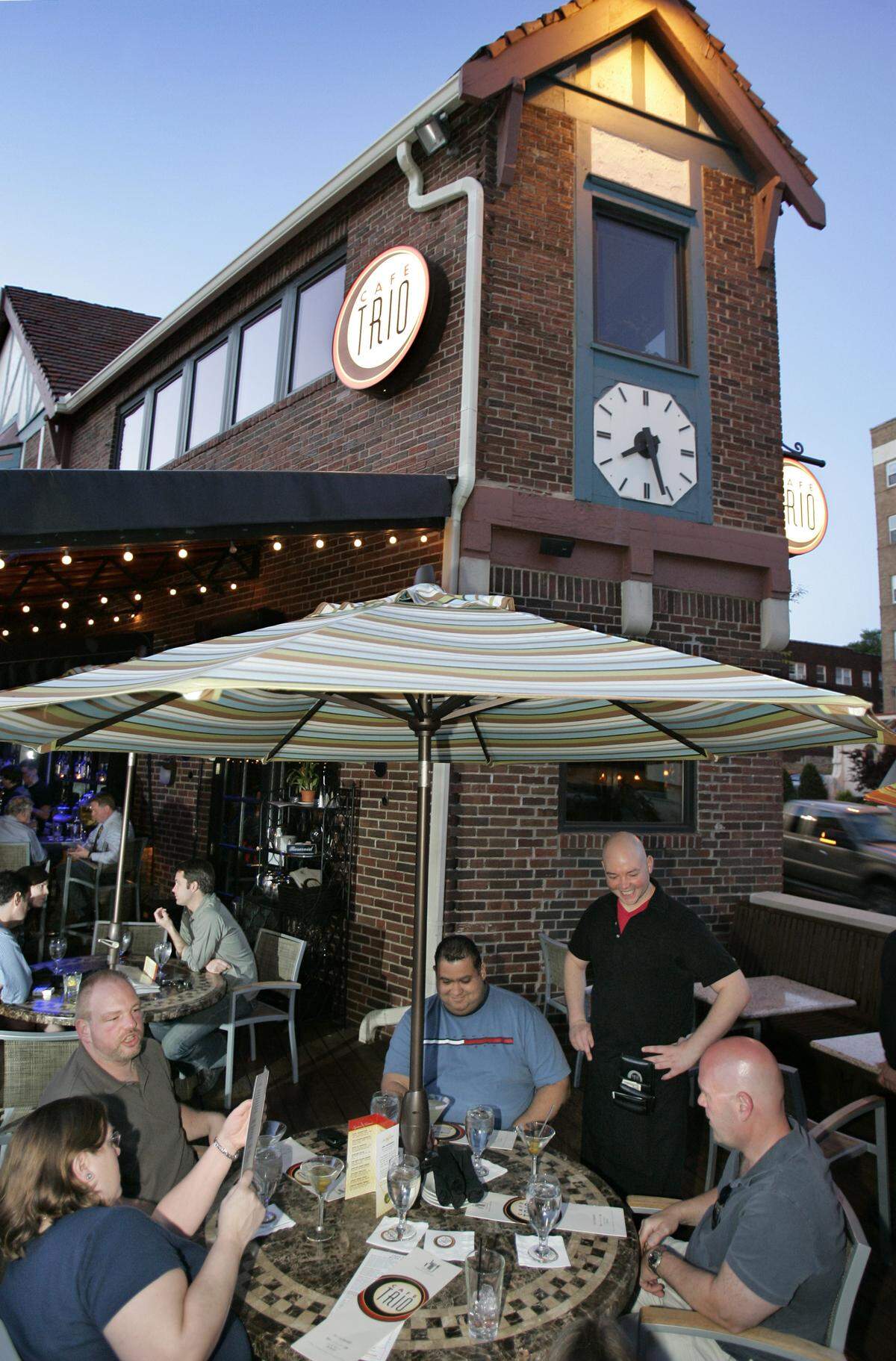 The deck at Cafe Trio, 4558 Main Street, overlooks the Country Club Plaza. 