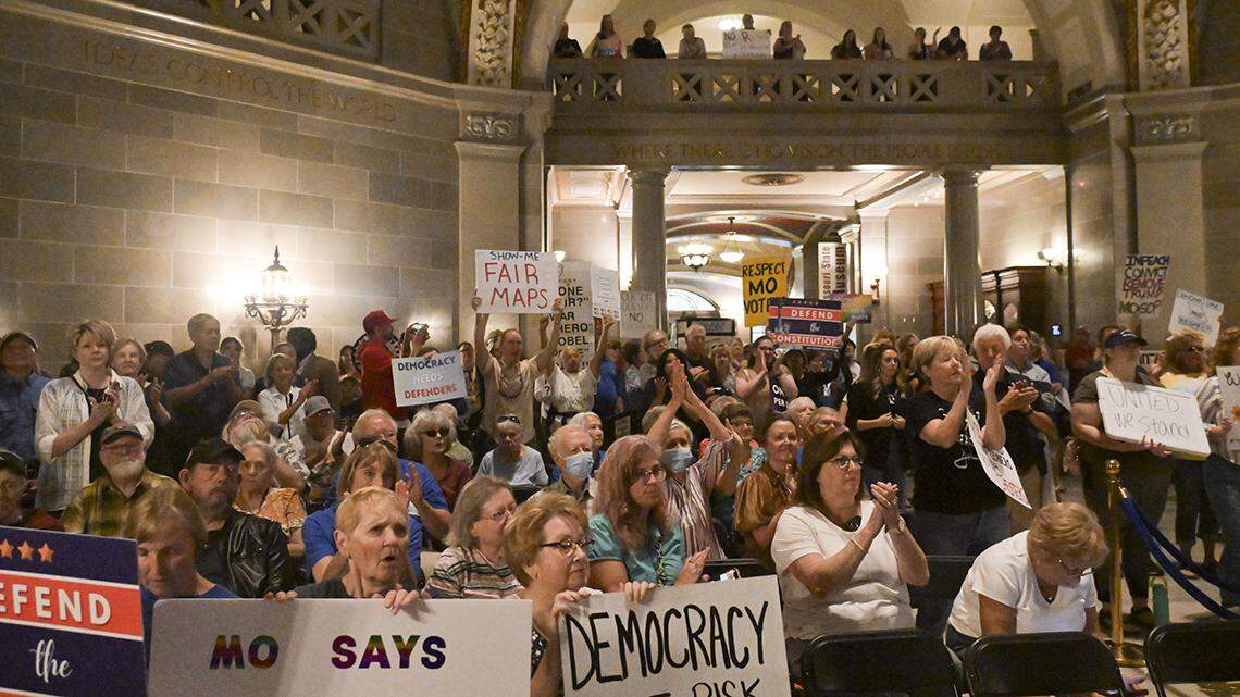 Protestors took to Jefferson City in Septermber to protest Republican-led gerrymandering and rollback of direct democracy processes in Missouri.