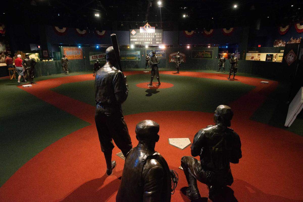 The Field of Legends featuring statues of the Negro Leagues’ first players is one of the highlights of the Negro Leagues Baseball Museum.