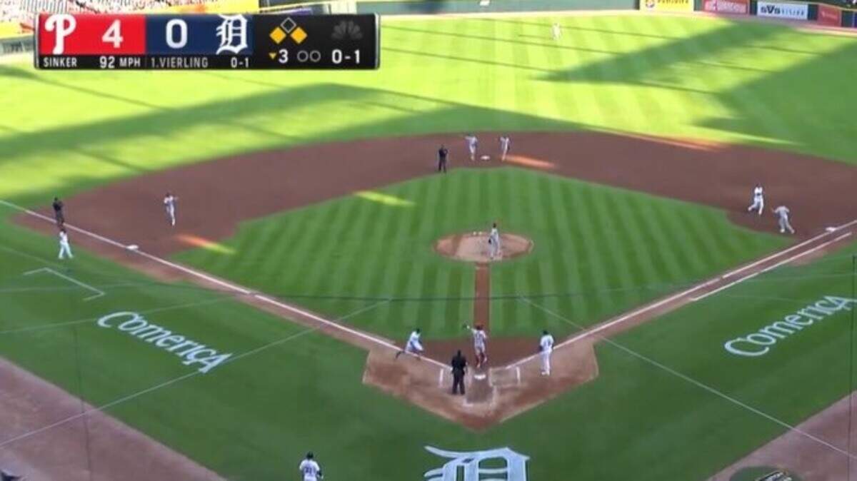 The Phillies turned a triple play against the Tigers on Monday night.