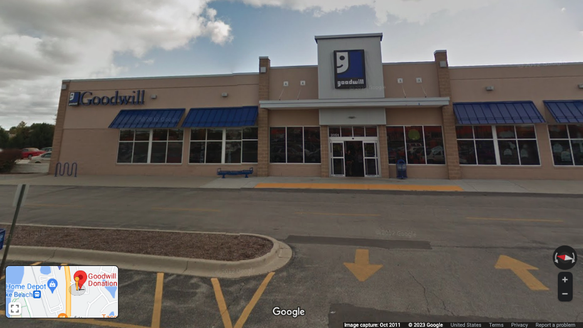 A grenade was found in a donation box at a Goodwill store in Round Lake Beach, Illinois, cops say.