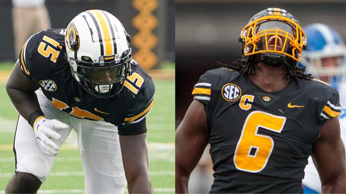 The Missouri Tigers are expecting big things this season from defensive standouts Johnny Walker Jr., left, and Darius Robinson.